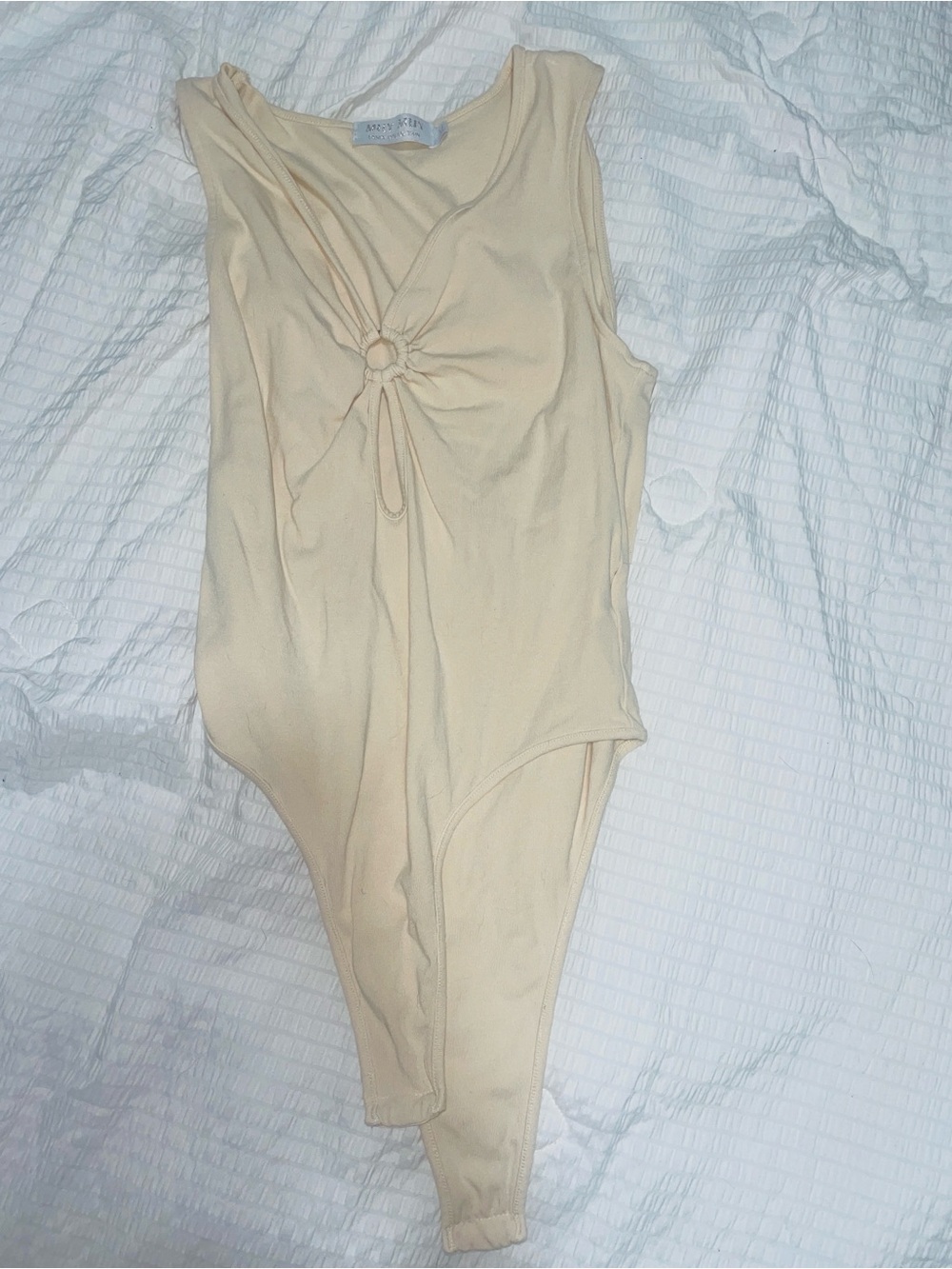 Sleeveless Ring-Front Bodysuit - Cream